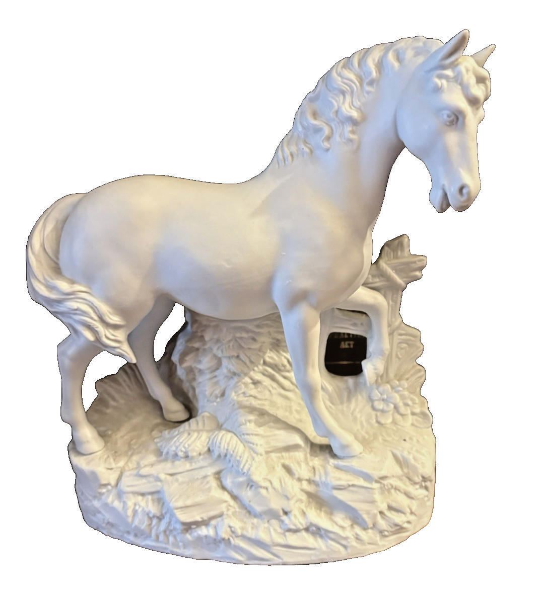Vintage White Bisque Figure Of A Horse  8 inches