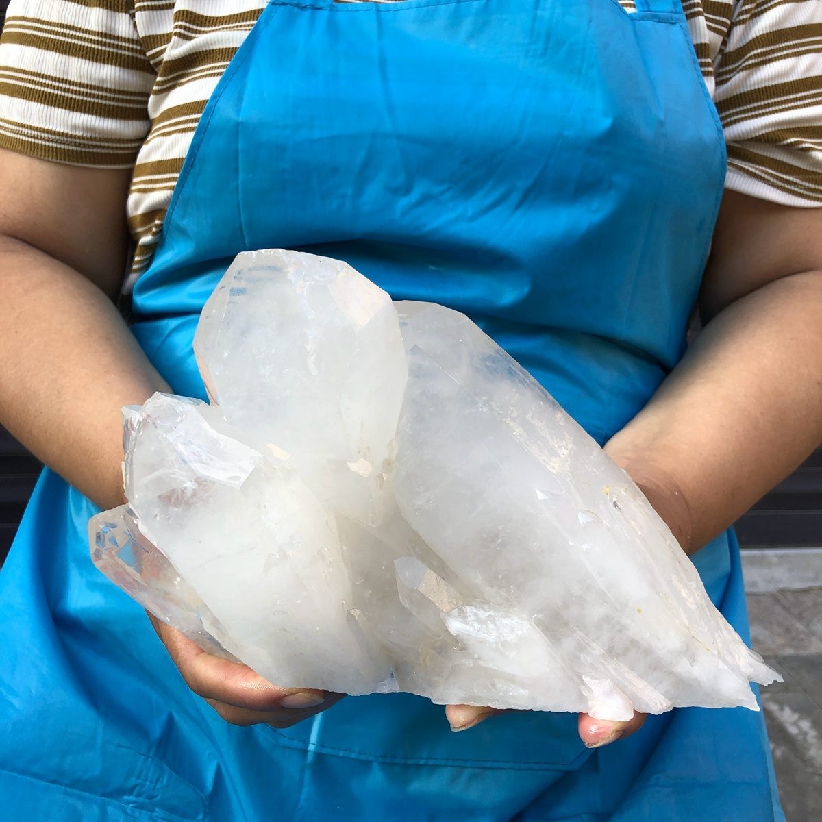 4.7LB Large Natural White Clear Quartz Crystal Cluster Rough Healing Specimen