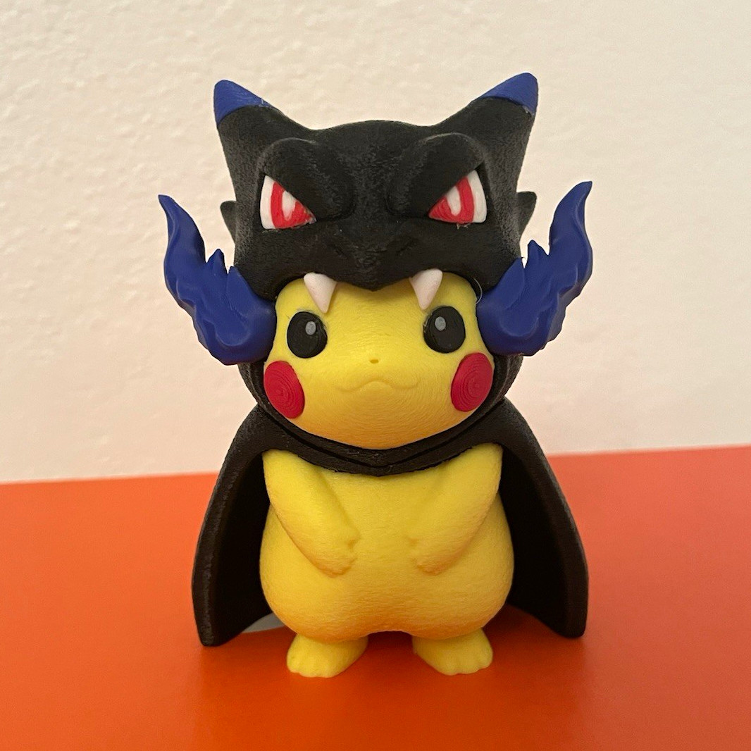 Pokémon Pikachu Mega Charzard x poncho 3d printed