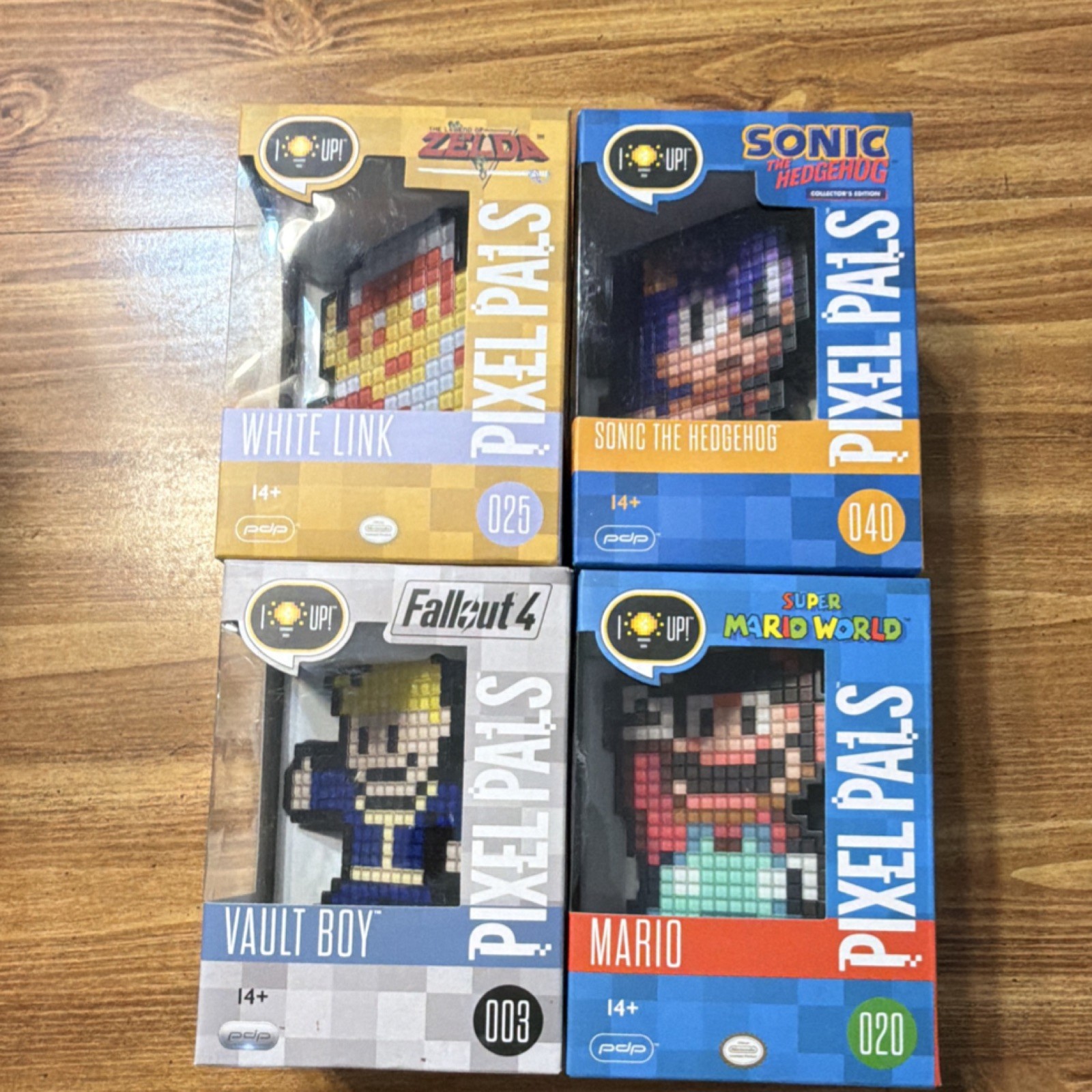 PDP Pixel Pals Light-Up Figures White Link Sonic Vault Boy Mario