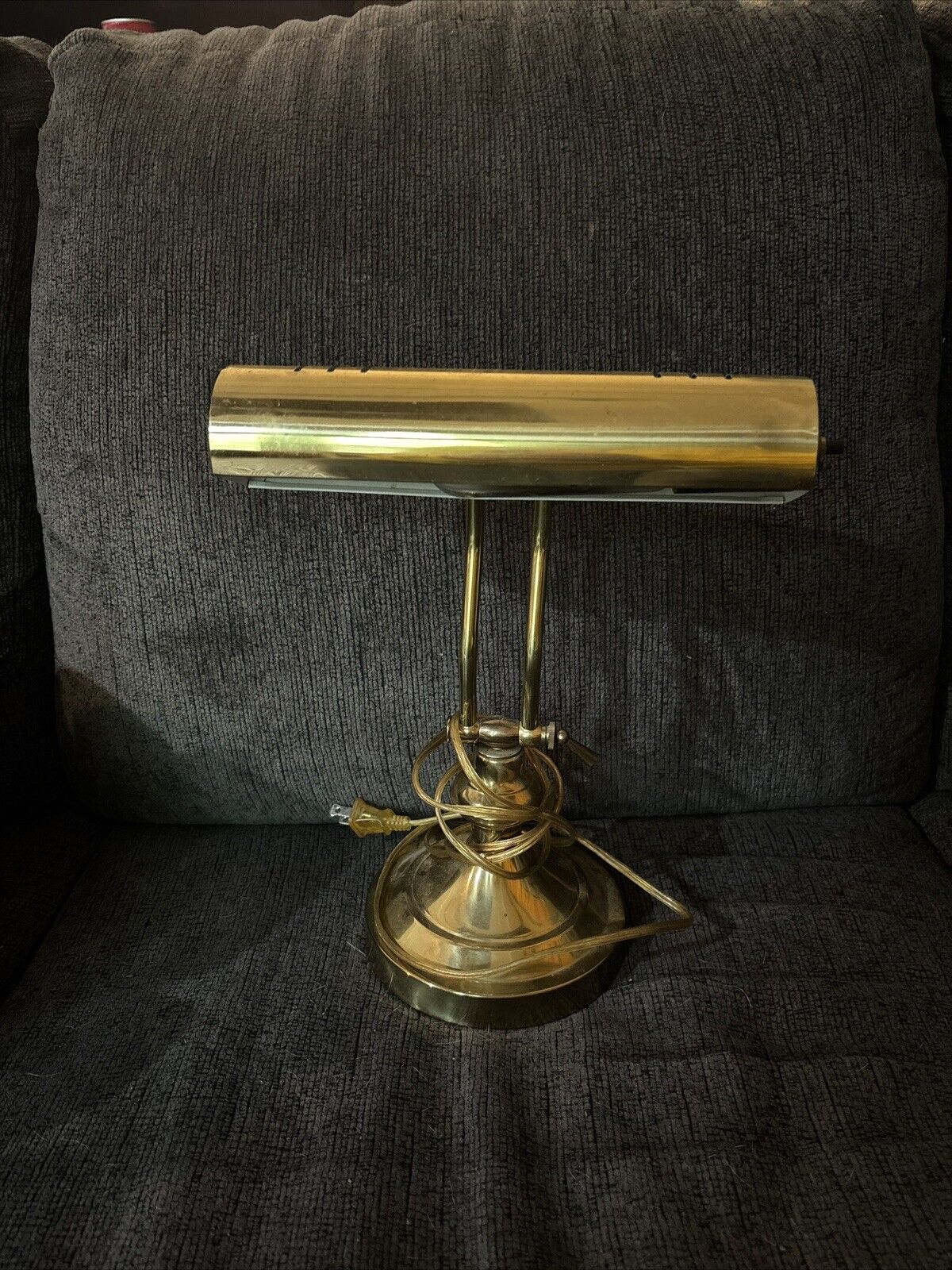 Vintage 1960’s Brass Piano Lamp/Bankers Lamp Works Underwriter Adjustable Arm