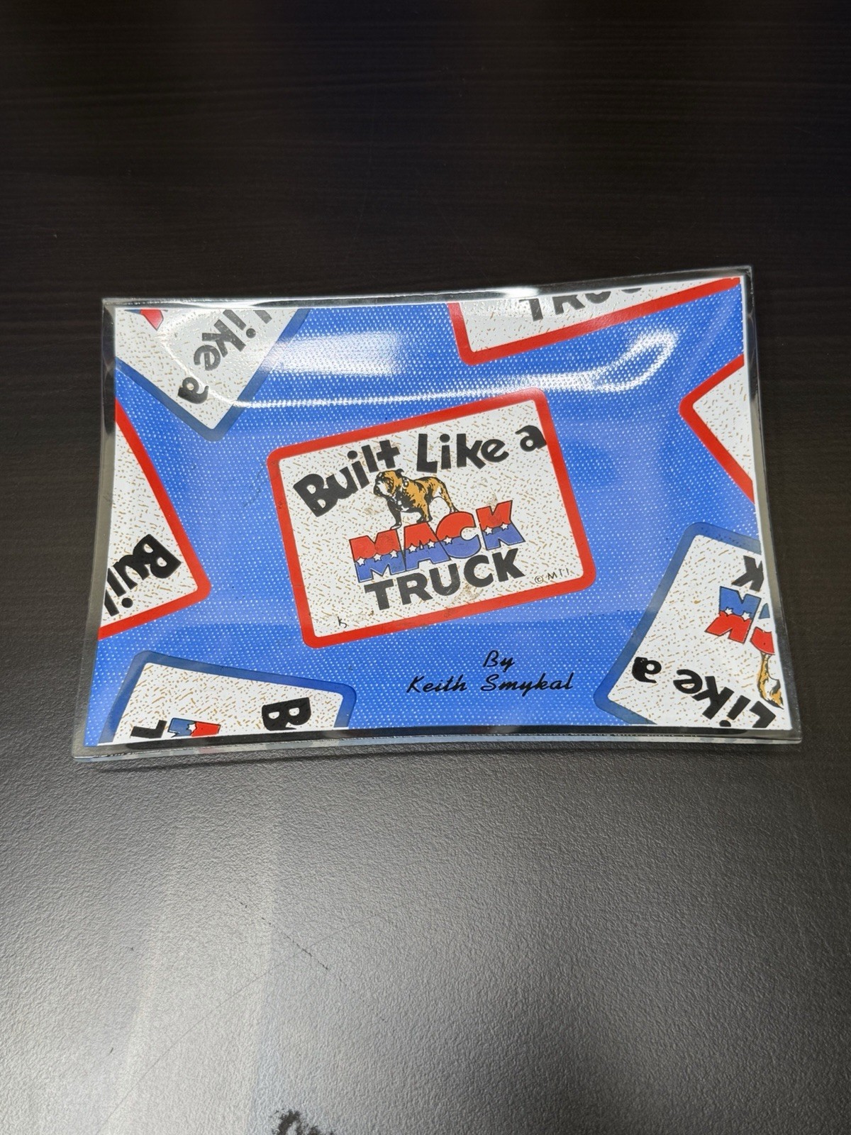 VINTAGE GLASS TIP TRAY DISH ASHTRAY KEITH SMYKAL DESIGN- BUILT LIKE A MACK TRUCK VINTAGE GLASS TIP TRAY DISH ASHTRAY KEITH SMYKAL DESIGN- BUILT LIKE A MACK TRUCK