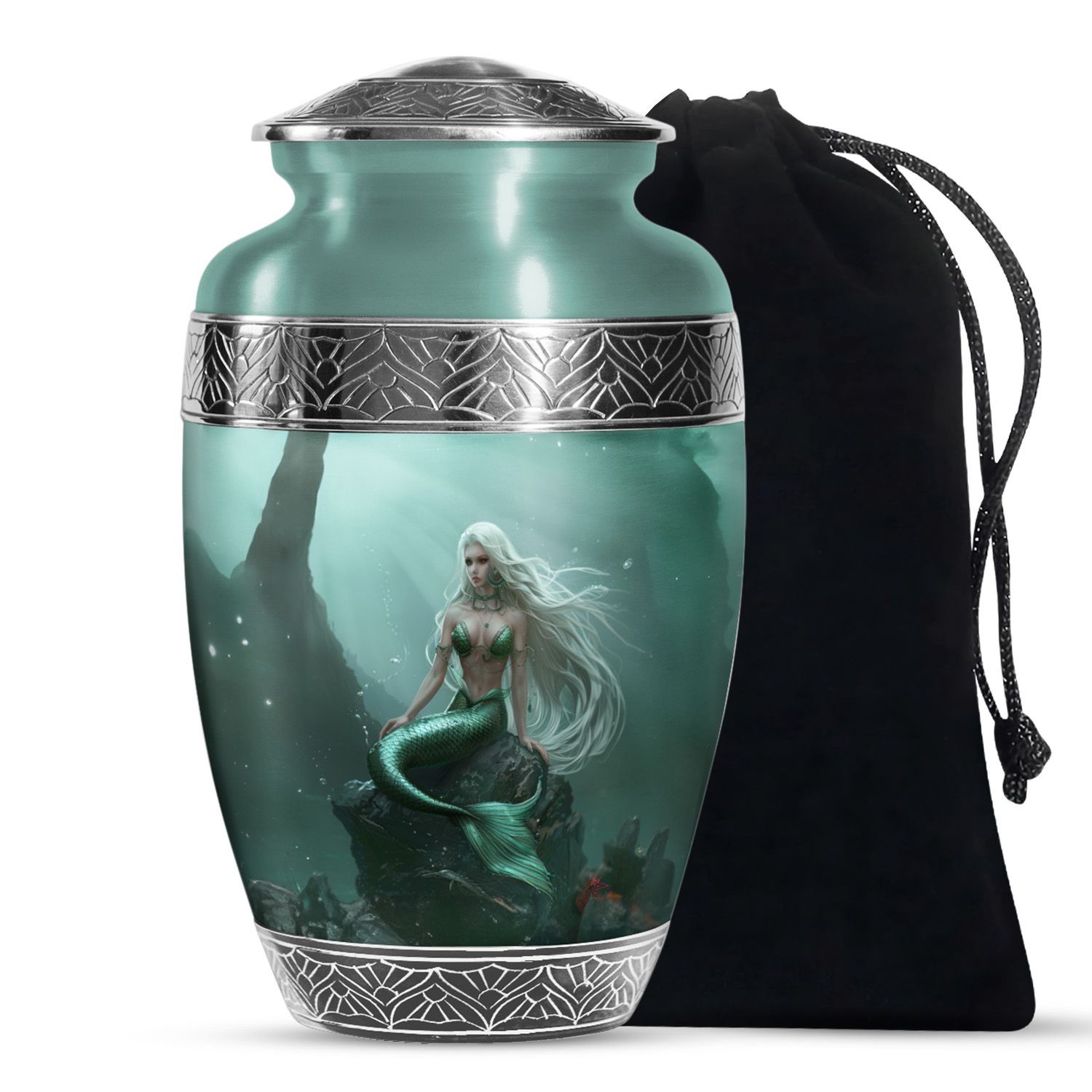 Mermaid Cove Memorial Urns for Human Ashes Adult Women (10 Inch)