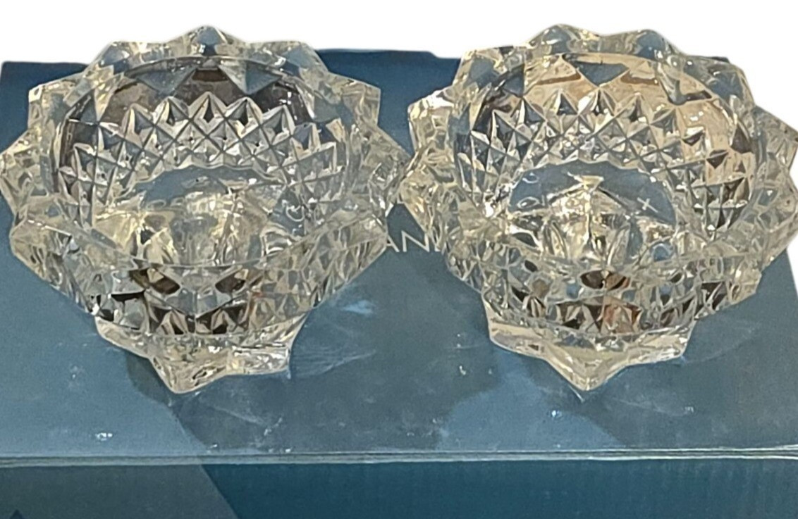 Vintage Czech Lead Crystal Candle stick holders Prism  Imperlux by Imperial 24%