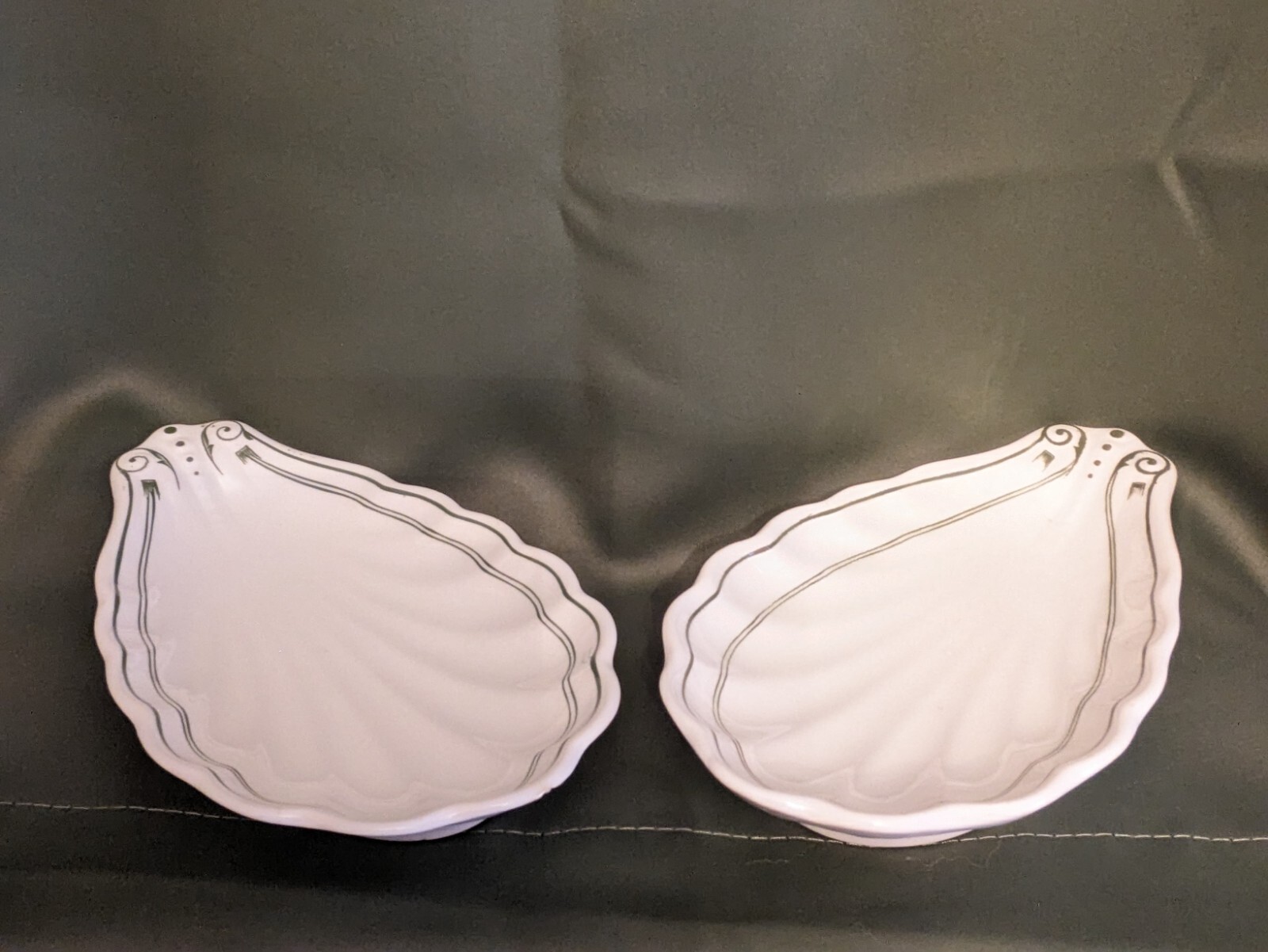 Rare Vintage O.P.C.O. Syracuse China Footed, Scalloped-edged, Teardrop- Dish