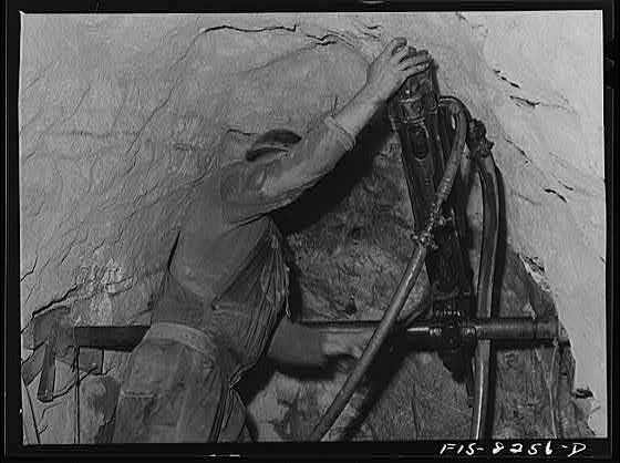 Photo:Butte Montana Anaconda Copper Mining Company Drilling Miner 1900s