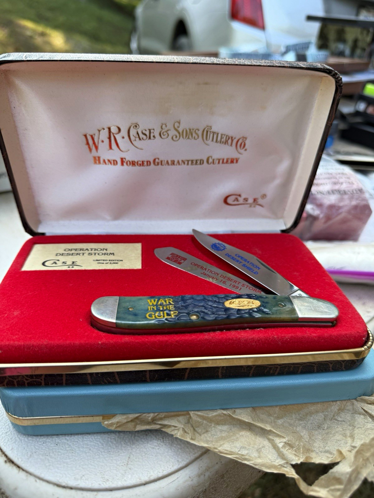 Case Operation Desert Storm 1991 2-Blade Pen Pocketknife Bone Handle Slipjoint