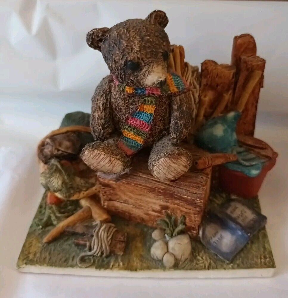 Peter Fagan Collectibles Teddy Bear Farmer Scotland Hand Painted Figurine
