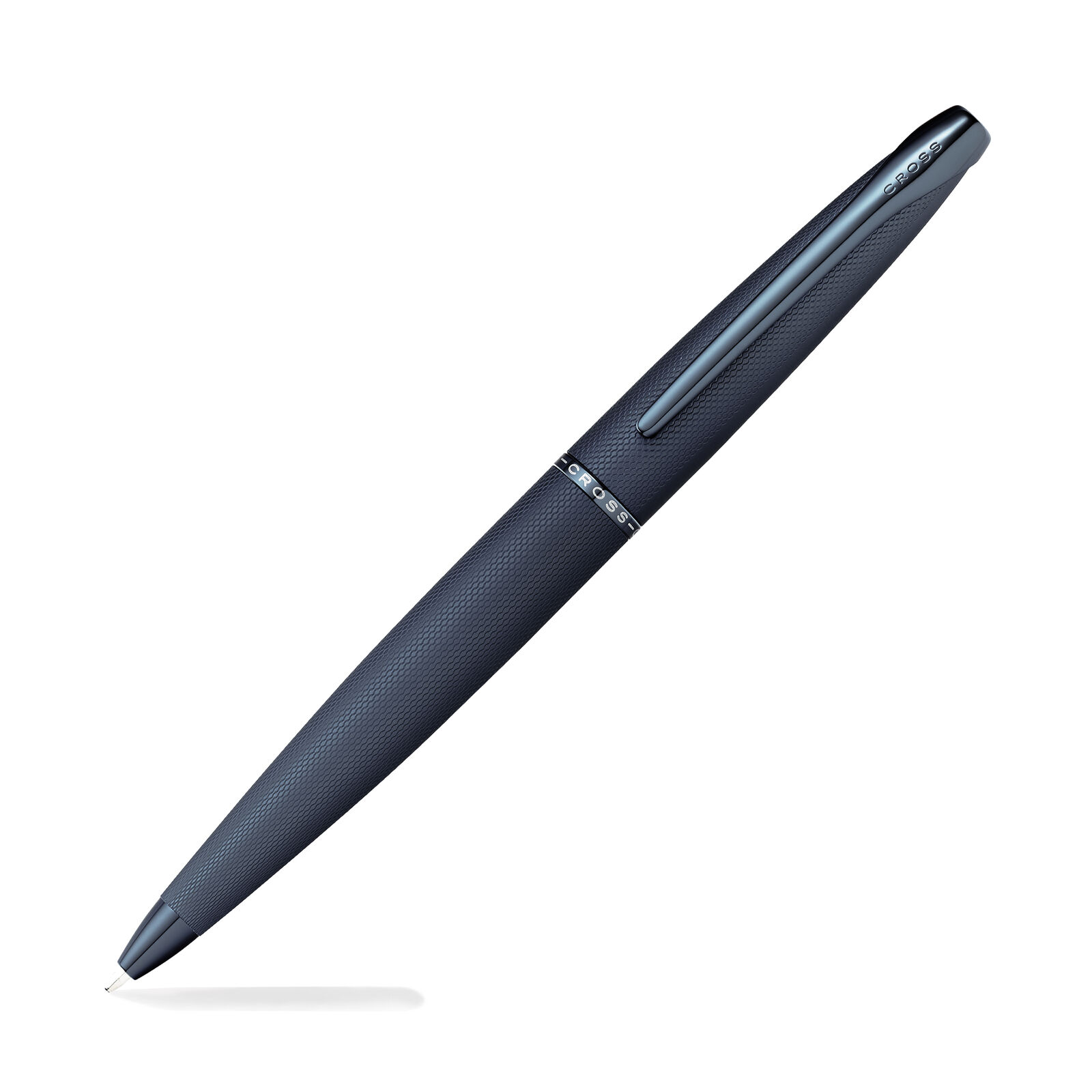 Cross ATX Ballpoint Pen in Sandblasted Dark Blue PVD with Etched Diamond Pattern