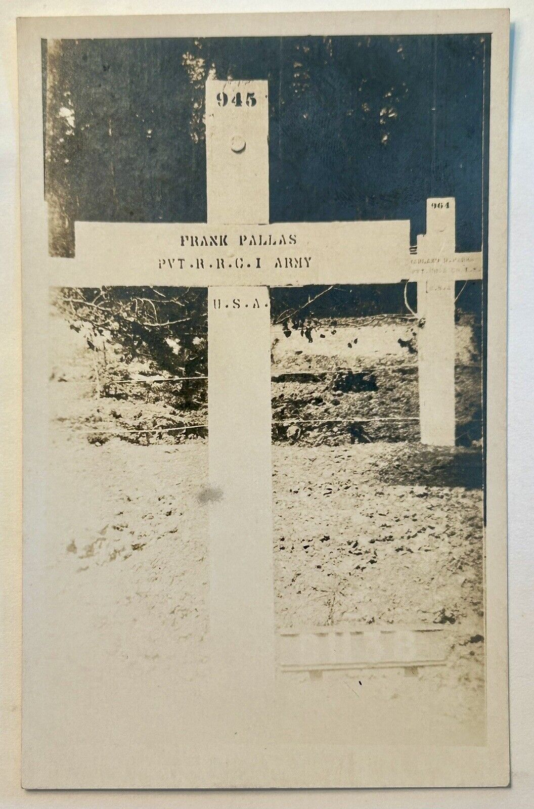 Luxembourg American Cemetery. US Army. Real Photo Postcard Frank Pallas. RPPC