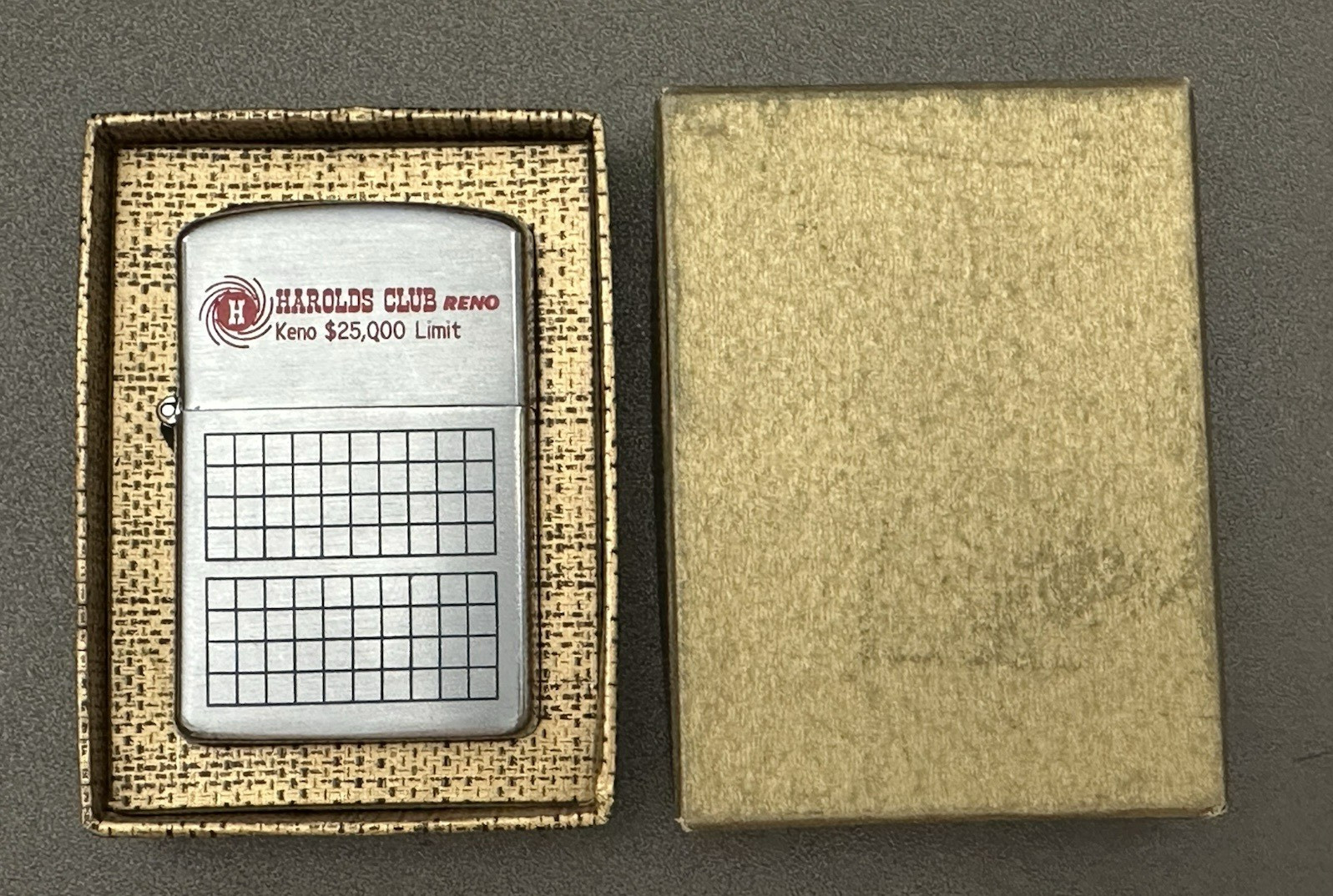 Harold's Club RENO NEVADA Keno $25,000 Limit  LIGHTER New Old Stock UNFIRED +Box
