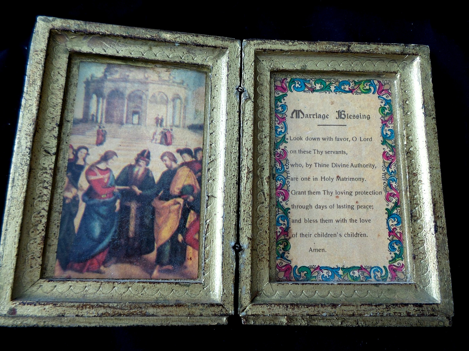 Antique Gold Italian florentine Little Book 