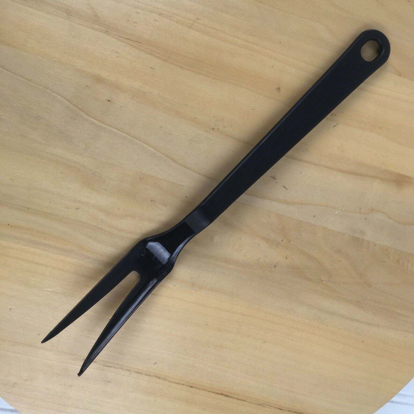 Vintage Tailor Made Products Meat Serving Fork USA **FLAW** Black Nylon Plastic