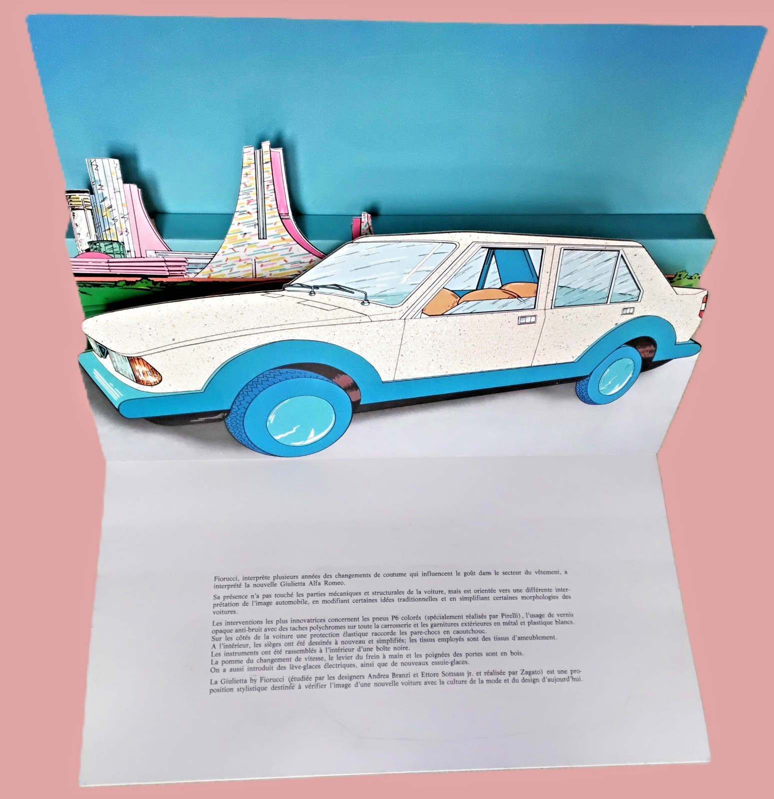 Ultra Rare 1978 Alfa Romeo Giulietta Fiorucci Pop-Up Brochure Zagato Sottsass