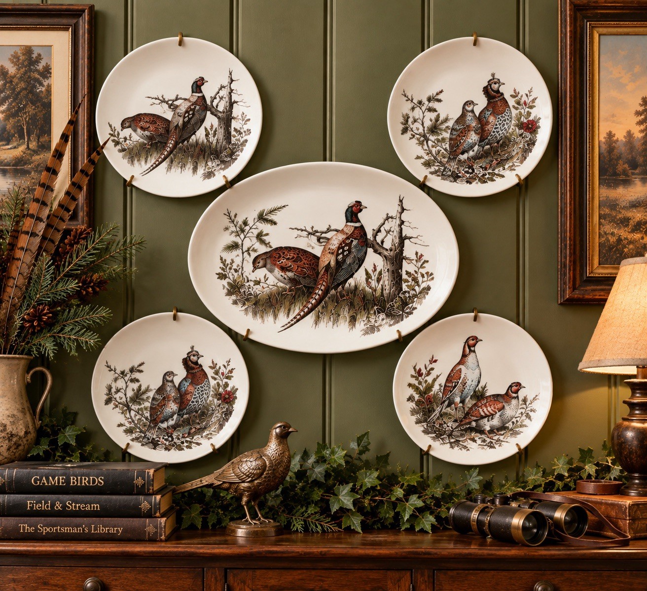Vtg Johnson Brothers “Game Birds” Set of 5 English Sporting Bird Art Collection