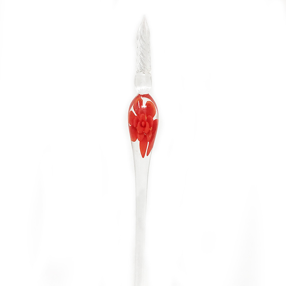 US 3D Glass Signature Pen Nib Elegant Crystal Dip Sign Pen w/ Box Gift Holiday