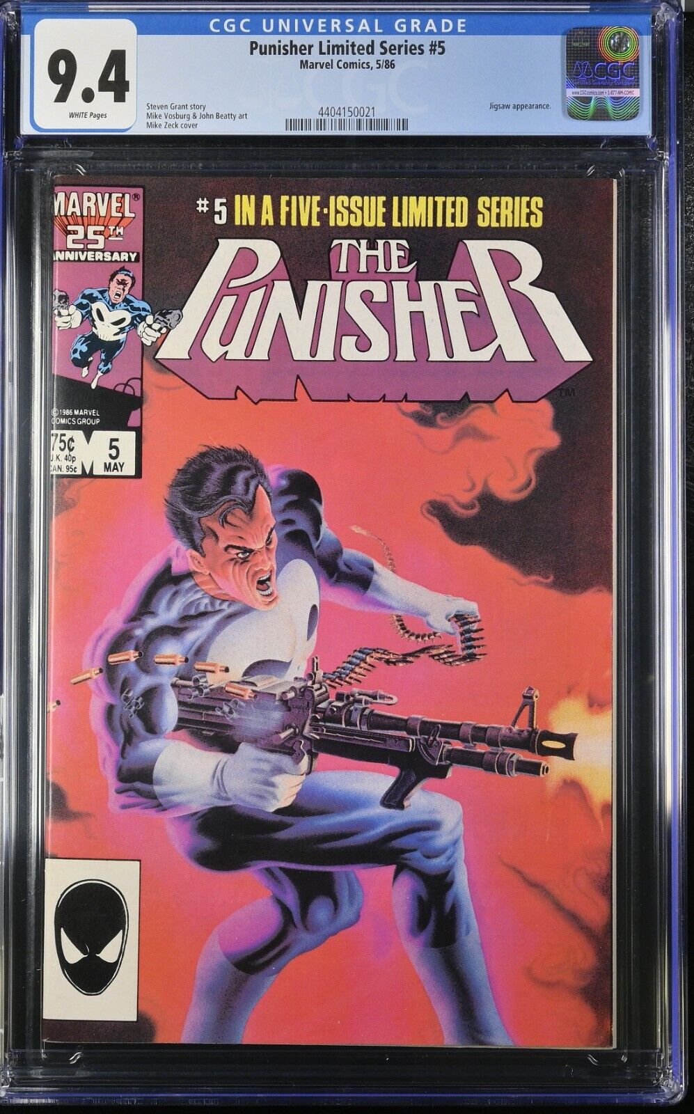 🔑🔥🔥🔥  Punisher Limited Series #5 CGC 9.4 1986 💀💀💀💀💀💀 Mike Zeck 150021
