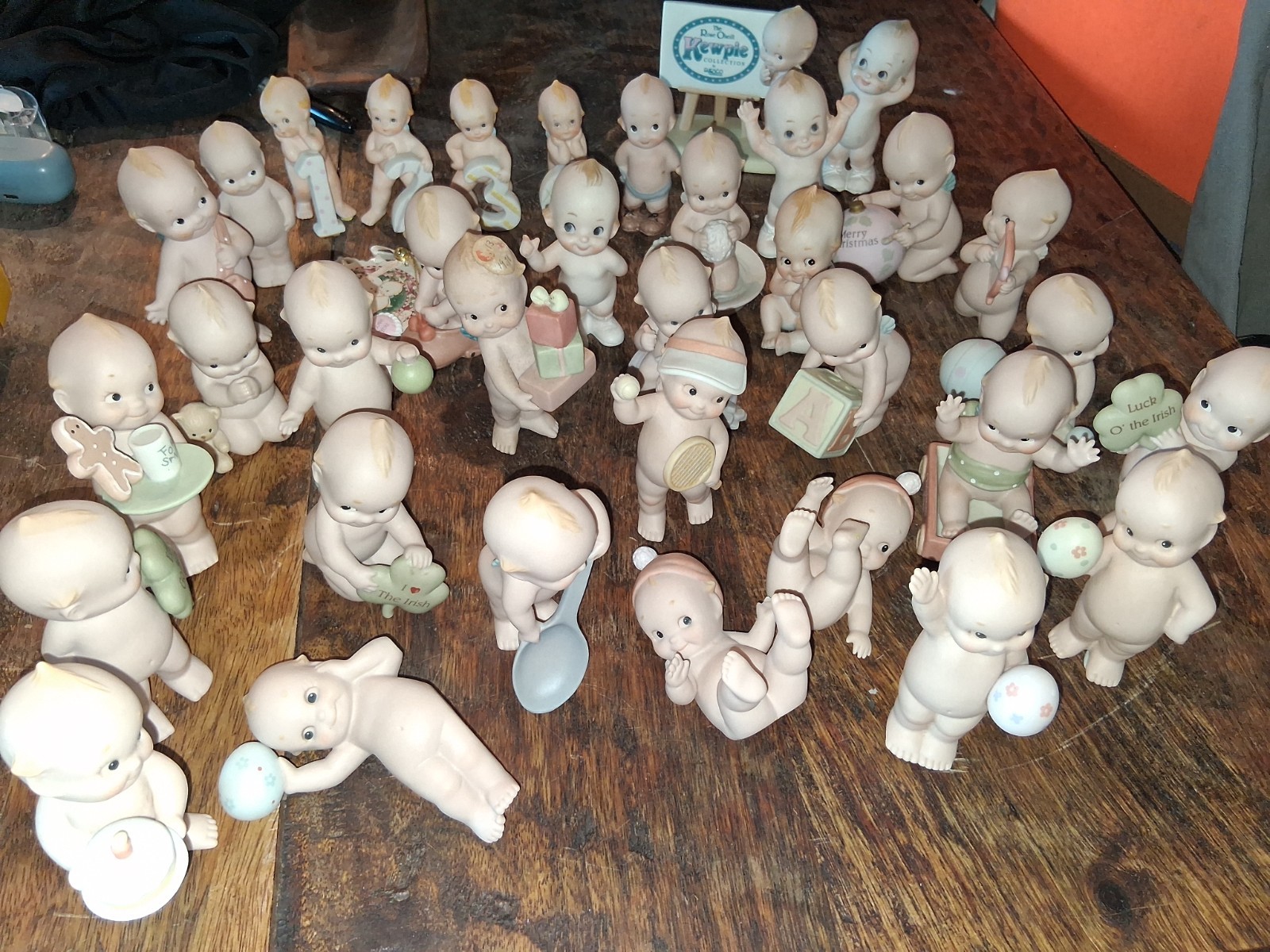 Vintage  Kewpie Lot- Set Of 35 1990's Jesco Enesco Rose O'Neill Bisque Porcelain