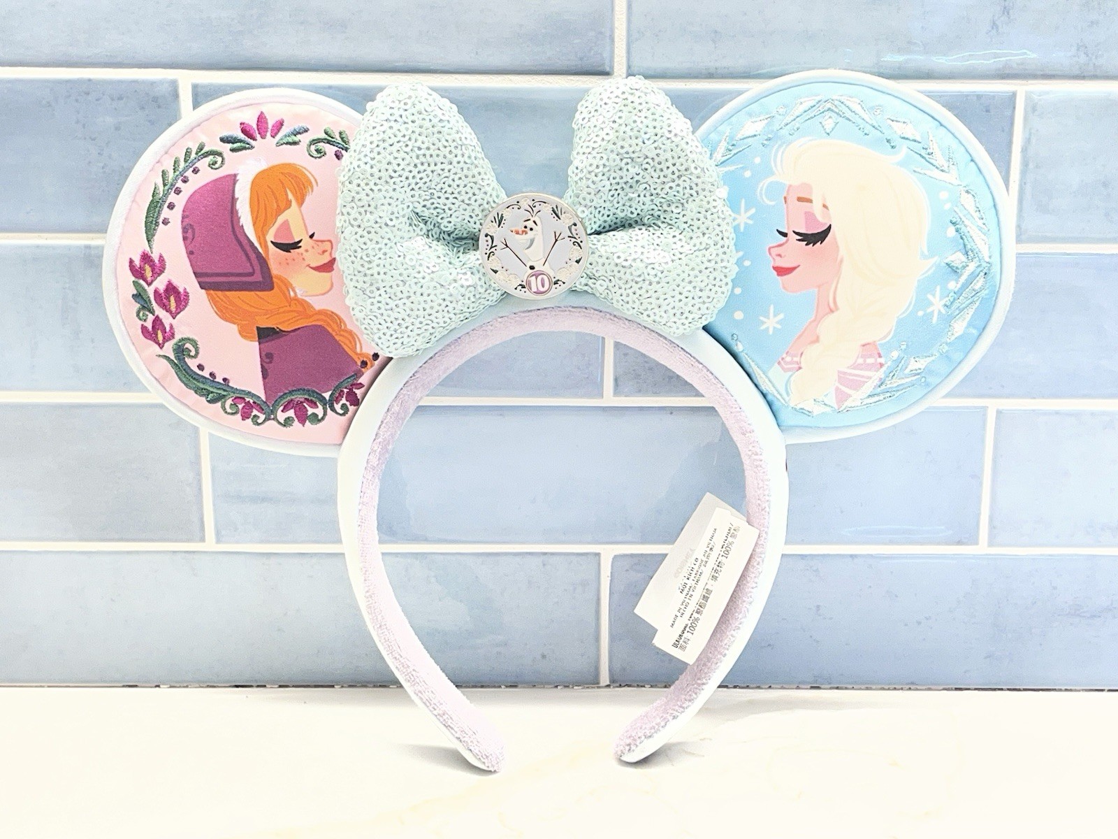 Disney Frozen Elsa Anna Olaf Embroidered Sequin Mickey Mouse Ears Headband