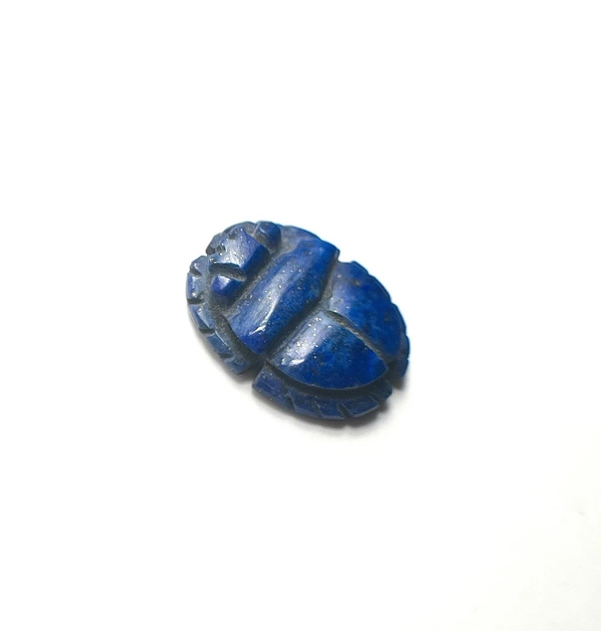 Lapis Lazuli Scarab Beetle Egyptian Handmade Stone Hieroglyphics