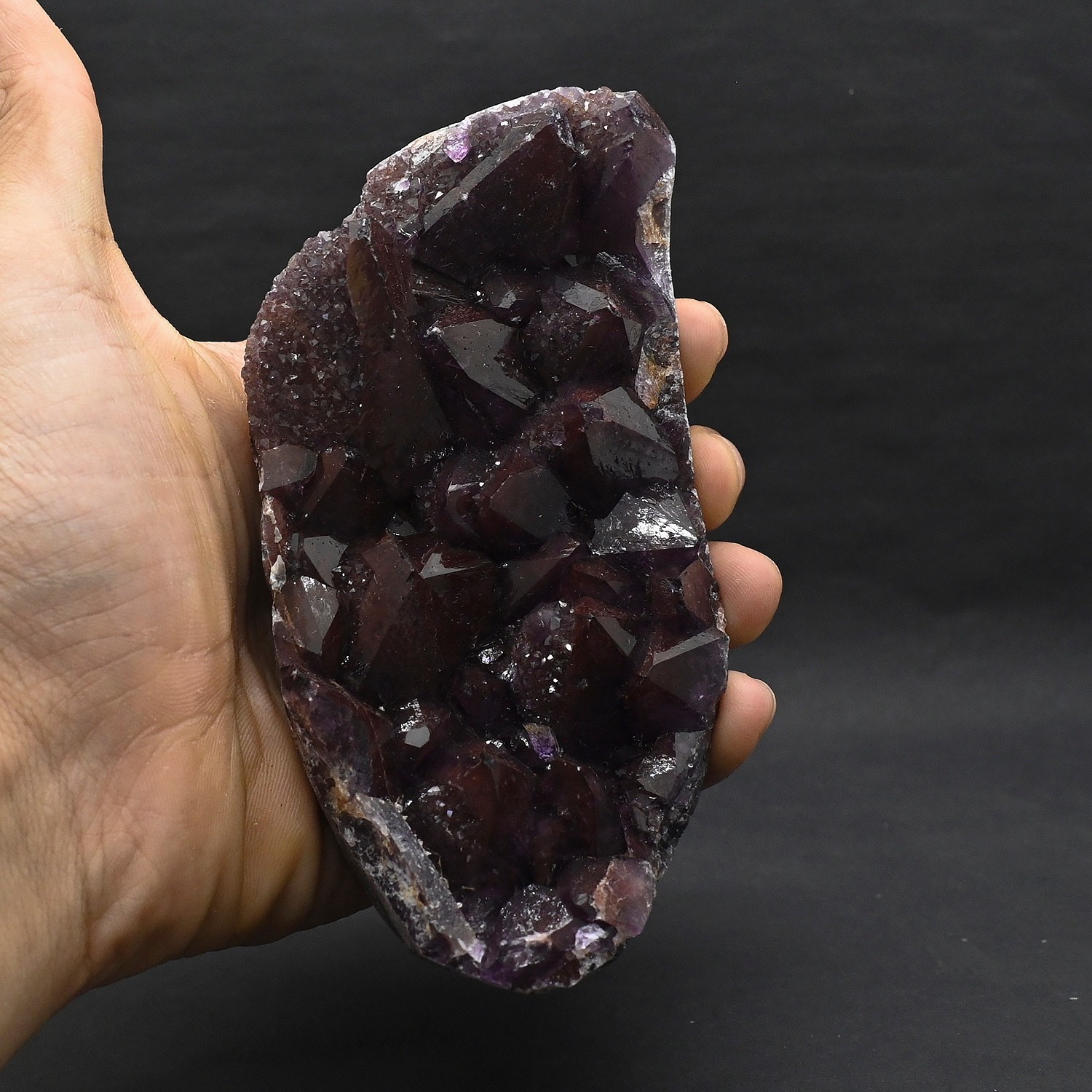 Deep purple Amethyst with hematite inclusions (Nonprecious natural mineral)#4440