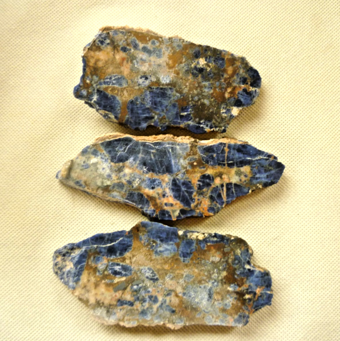 Beautiful Namibian Sodalite Slab for Cabbing Collecting, Deep Blue & White Swirl