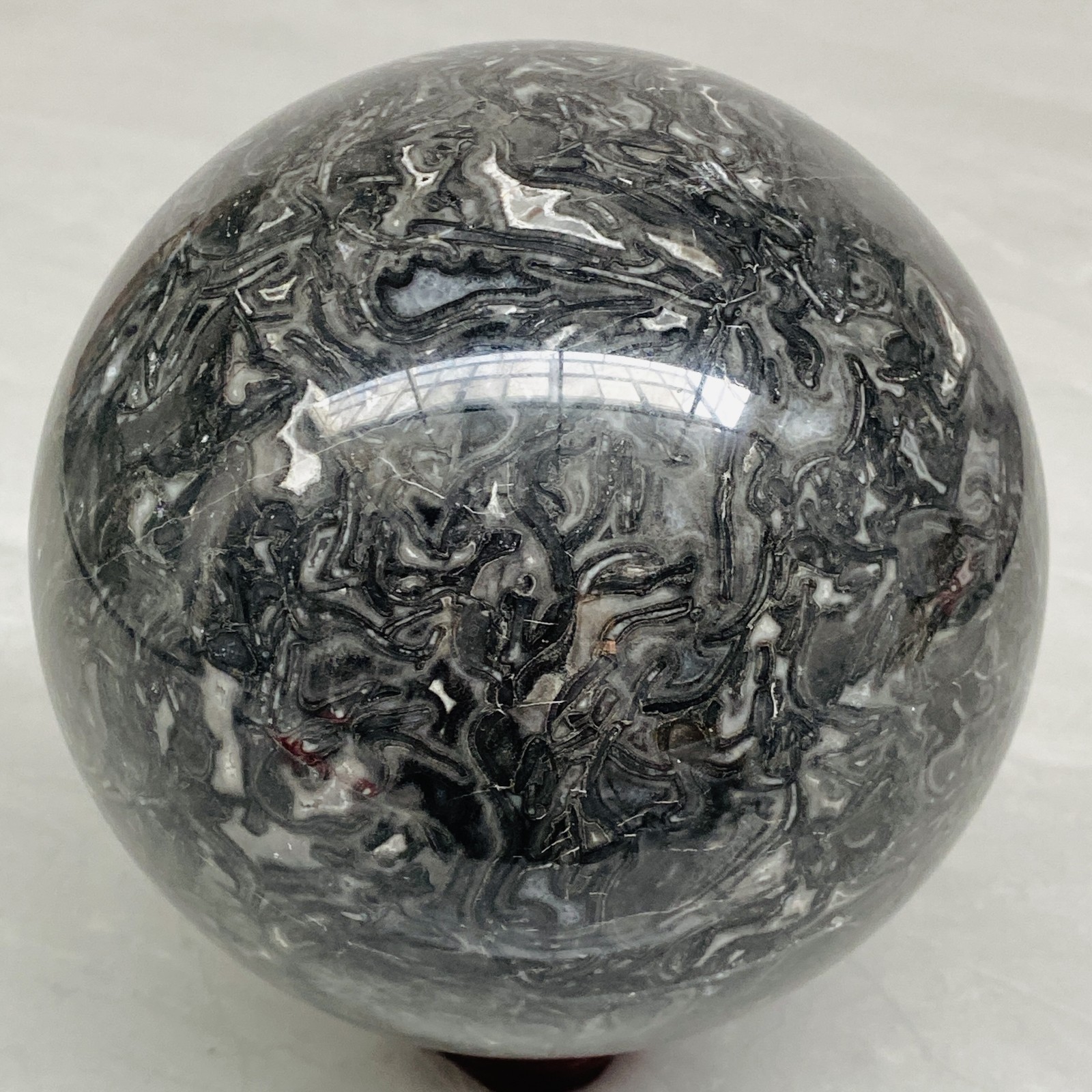 Natural Picasso Jasper Sphere Black Gray Crystal Ball Healing 3060G (6.75LB)