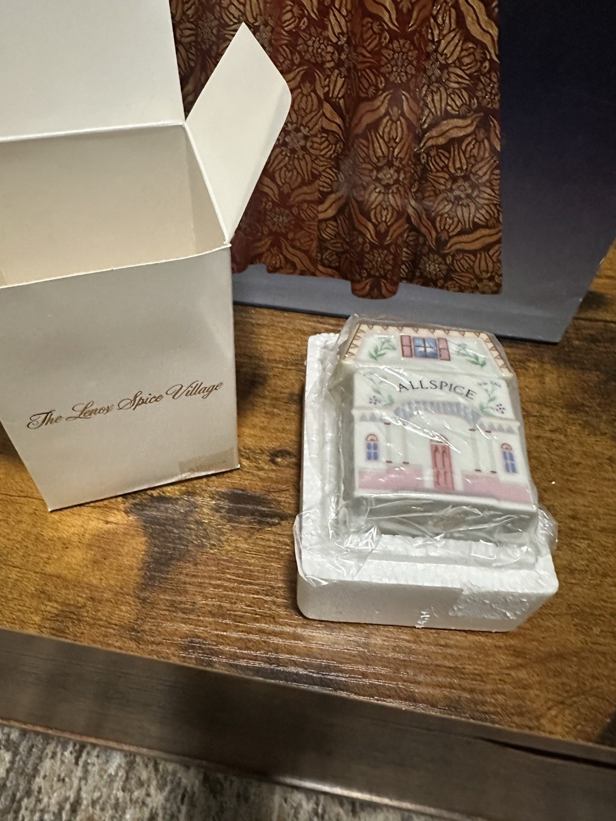 NEW 1989 Lenox Spice Village Allspice Spice Jar  Vintage Porcelain Original Box