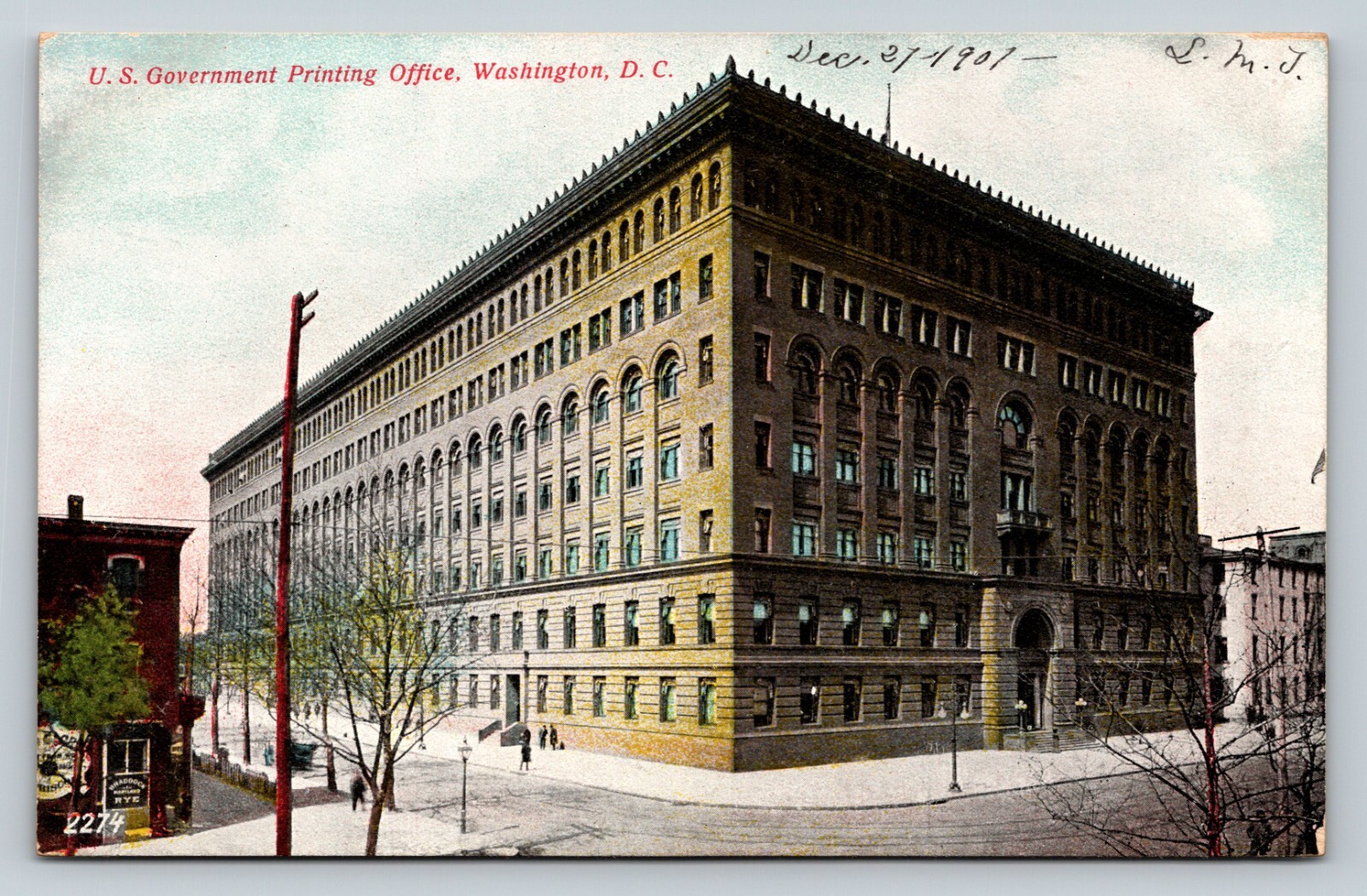 c1907 U.S. Government Printing Office Washington DC VINTAGE ANTIQUE Postcard