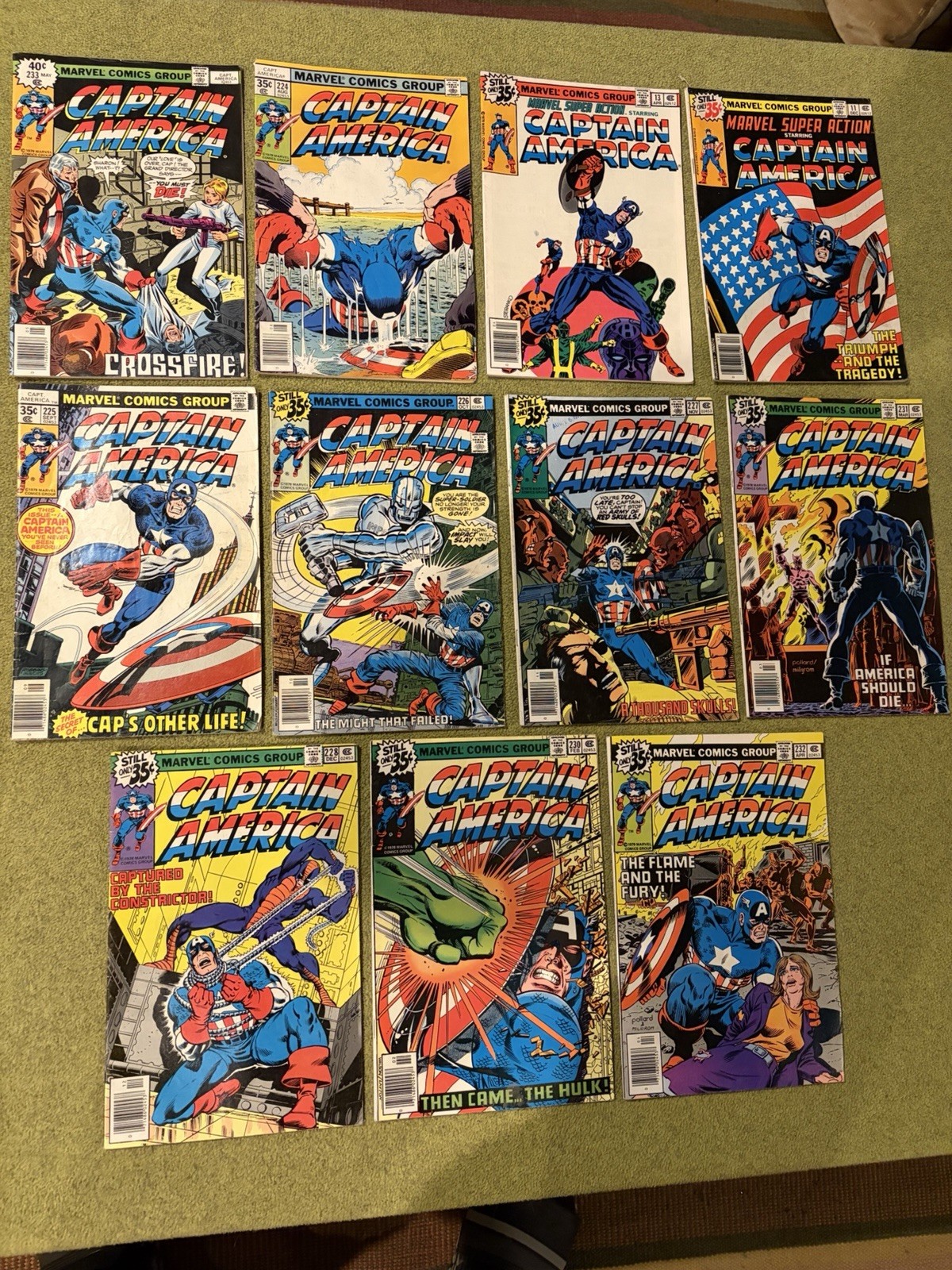 Captain America (lot Of 11) Bronze Age Marvel Comics 1978-1979