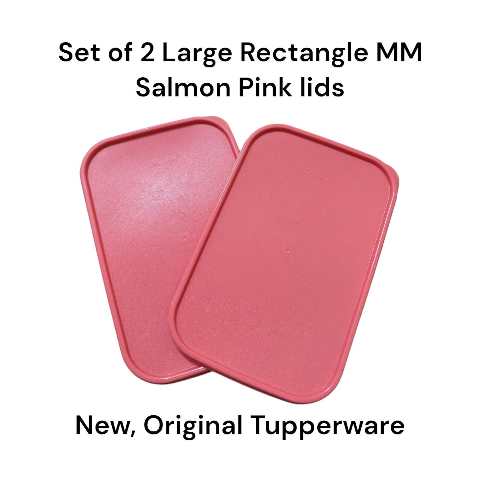 Tupperware Modular Mates Rectangle (Large) Salmon Pink 1610 2 Pcs Seal Lid
