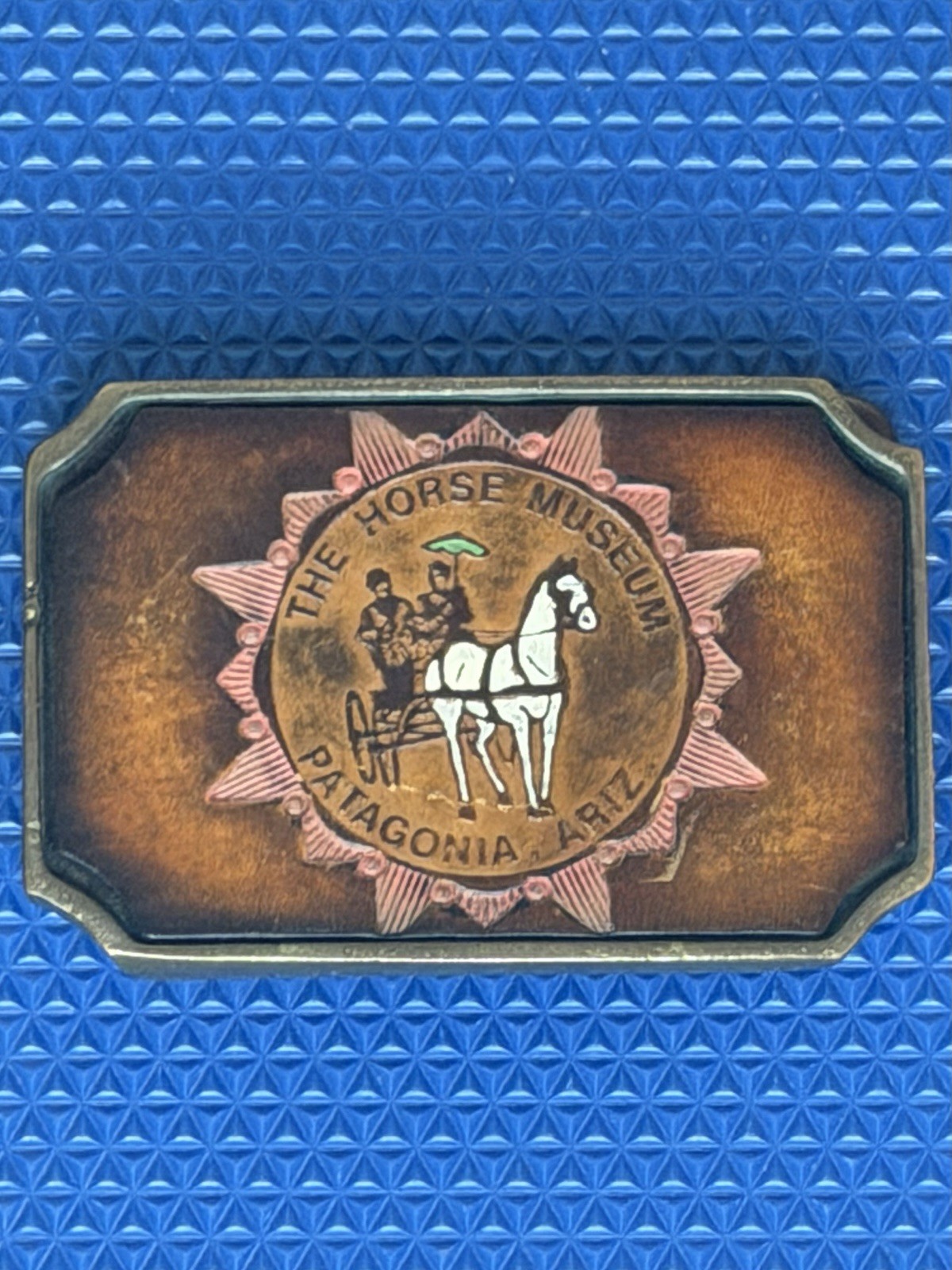 Vintage BTS Horse Museum Patagonia Arizona Solid Brass Buckle Western Horse