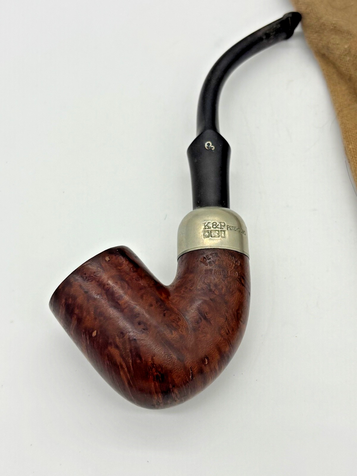 VTG Authentic Peterson Smoking Pipe with Nickel Band – Classic K&P Design