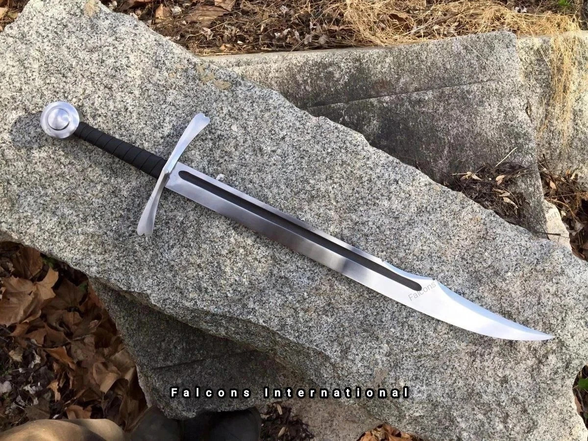 Custom Handmade Carbon Steel Falchion Sword – Messer Style Blade