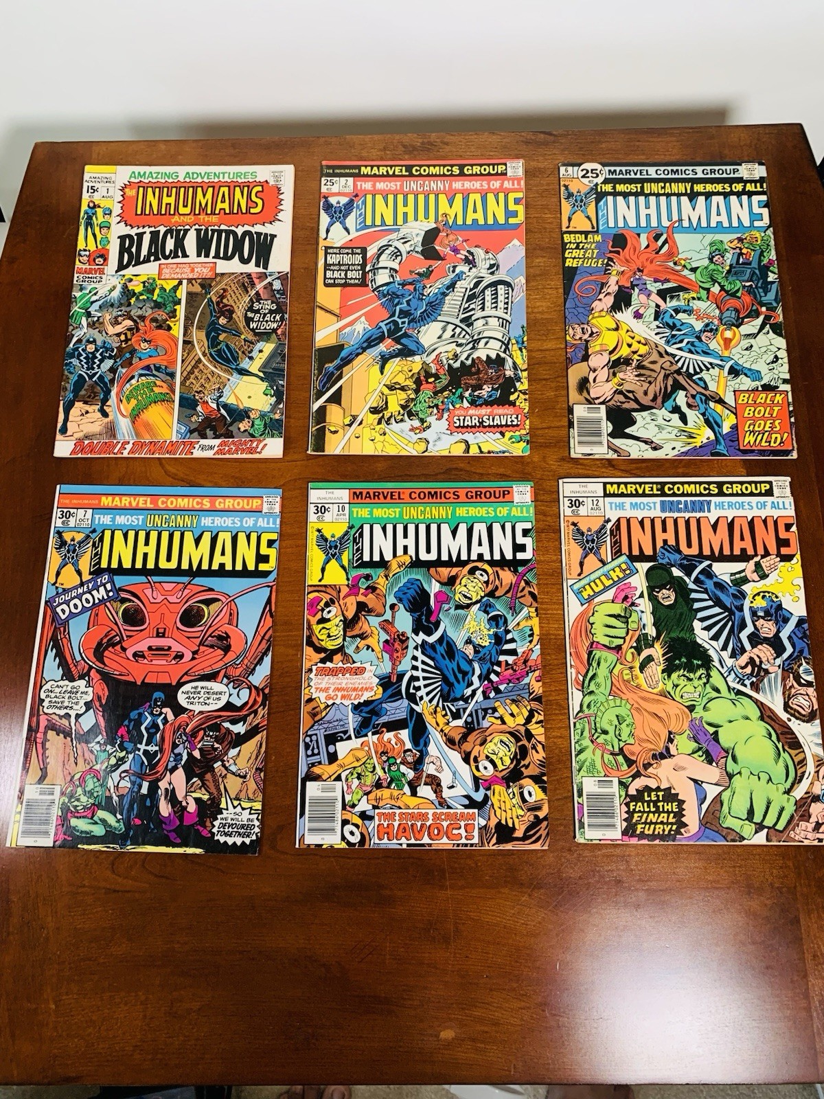 The Inhumans #1, 2, 6, 7, 10, And 12 (1970 - 1977) Marvel Comics The Inhumans #1, 2, 6, 7, 10, And 12 (1970 - 1977) Marvel Comics