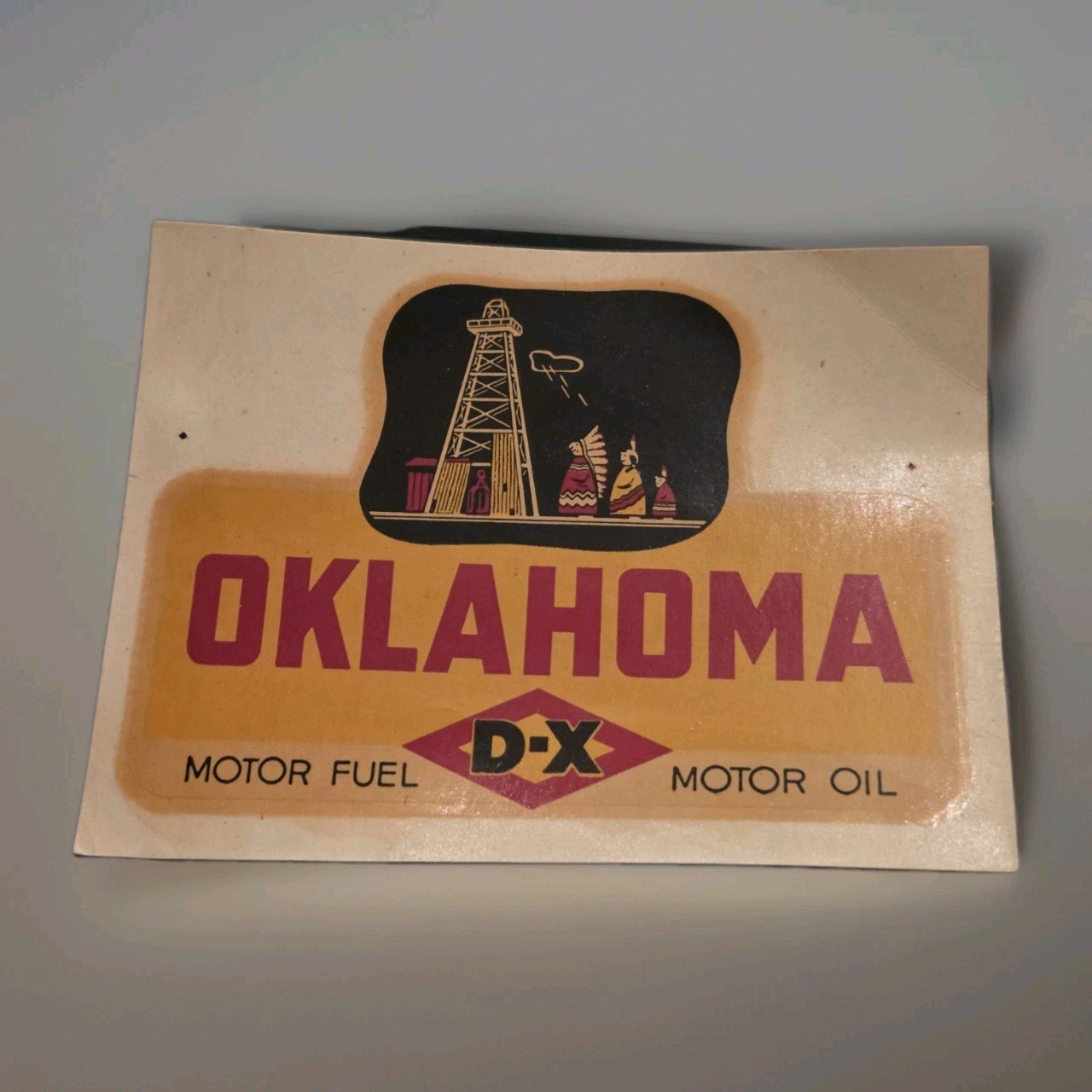 Vintage Oklahoma D-X Motor Oil Fuel Sticker Logo Decal