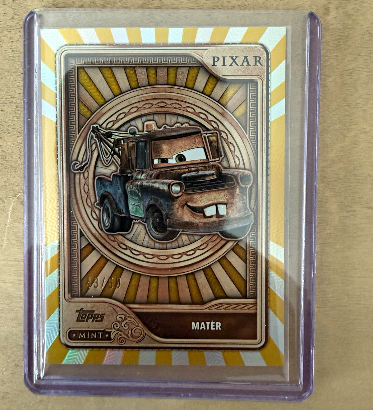 Topps Mint Disney Pixar Cars Mater Bronze Parallel Card #9 Serial #43/50