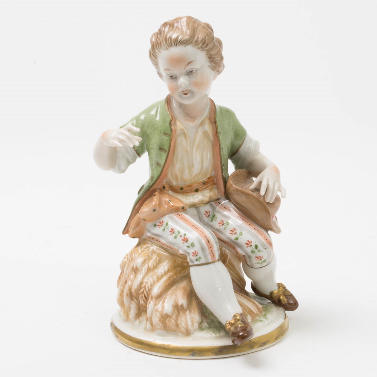 Antique Unterweissbach Porcelain Figurine Country Boy w/ Hat Signed German Weiss Antique Unterweissbach Porcelain Figurine Country Boy w/ Hat Signed German Weiss