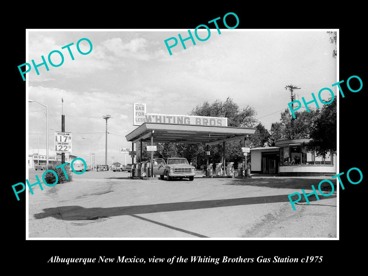 OLD 8x6 HISTORIC PHOTO OF ALBUQUERQUE NEW MEXICO THE WHITING GAS STATION 1975