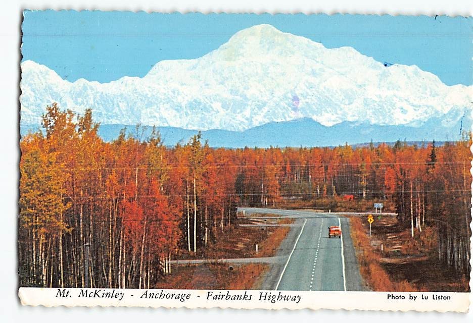 Postcard Mt. McKinley Anchorage-Fairbanks Highway Alaska USA