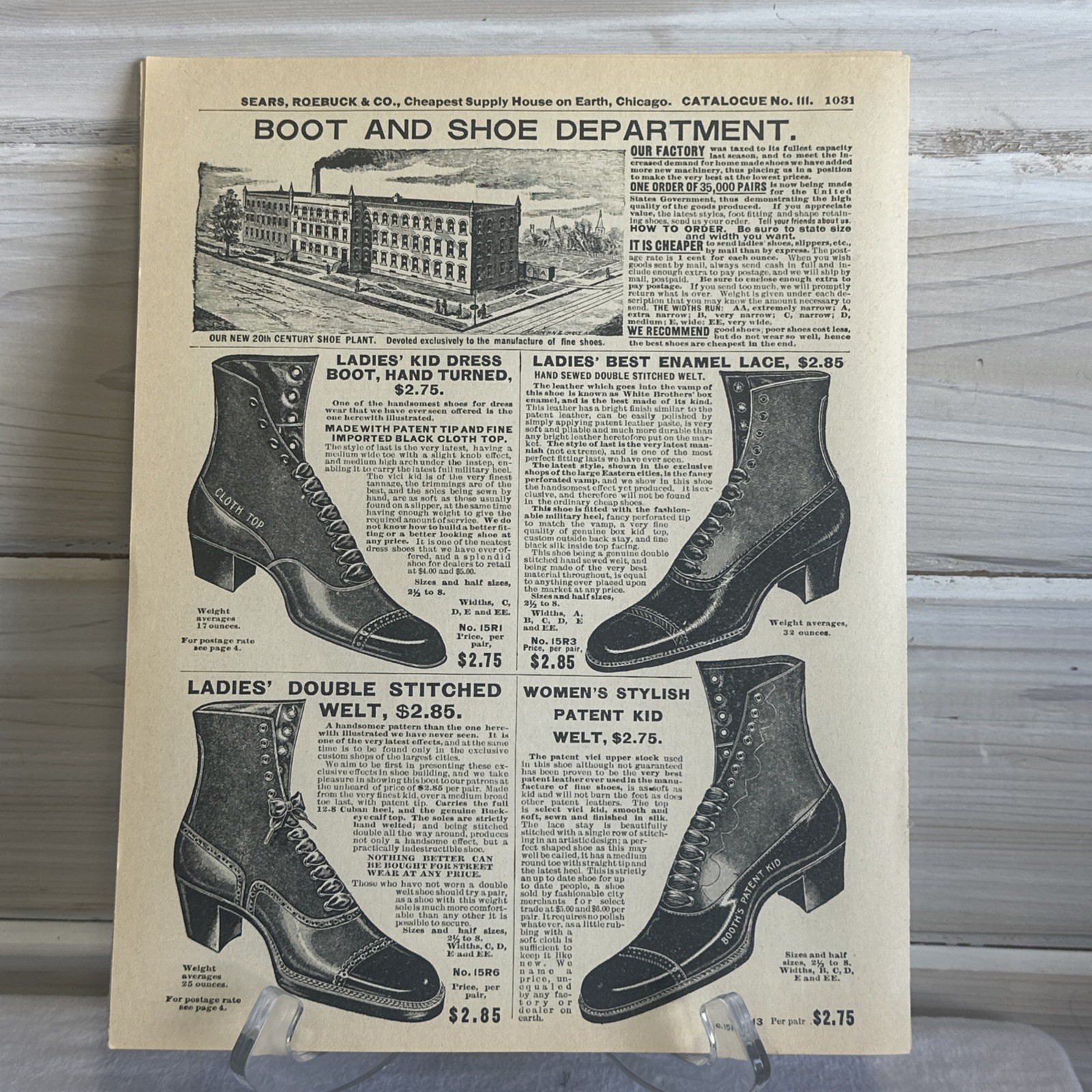 10 Vintage Sears And Roebuck Catalog Boots/shoes Pages Junk Journal Craft