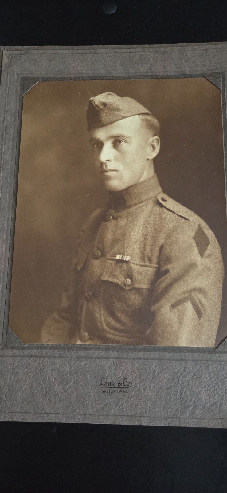 WWI U.S. Army Portrait Photo Named Jesse B. Litten Wheeling WV Loar & Co