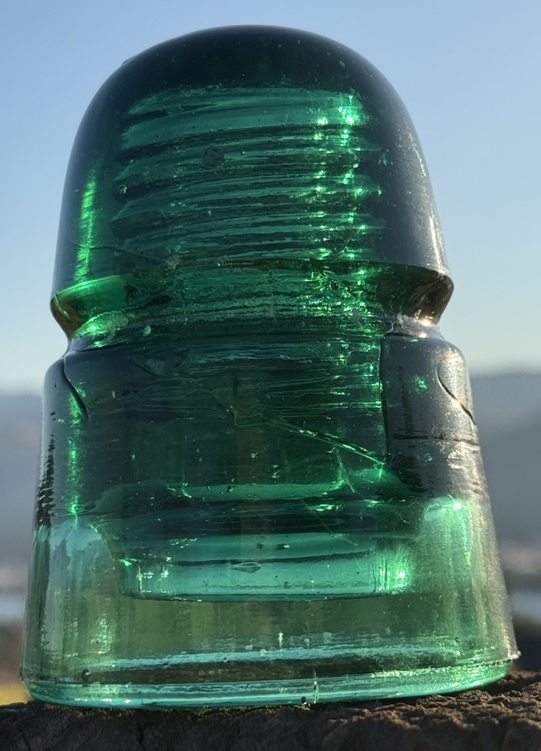 Lovely Antique Embossed Emerald Green SB CD 145 “B”Glass Insulator Lovely Antique Embossed Emerald Green SB CD 145 “B”Glass Insulator