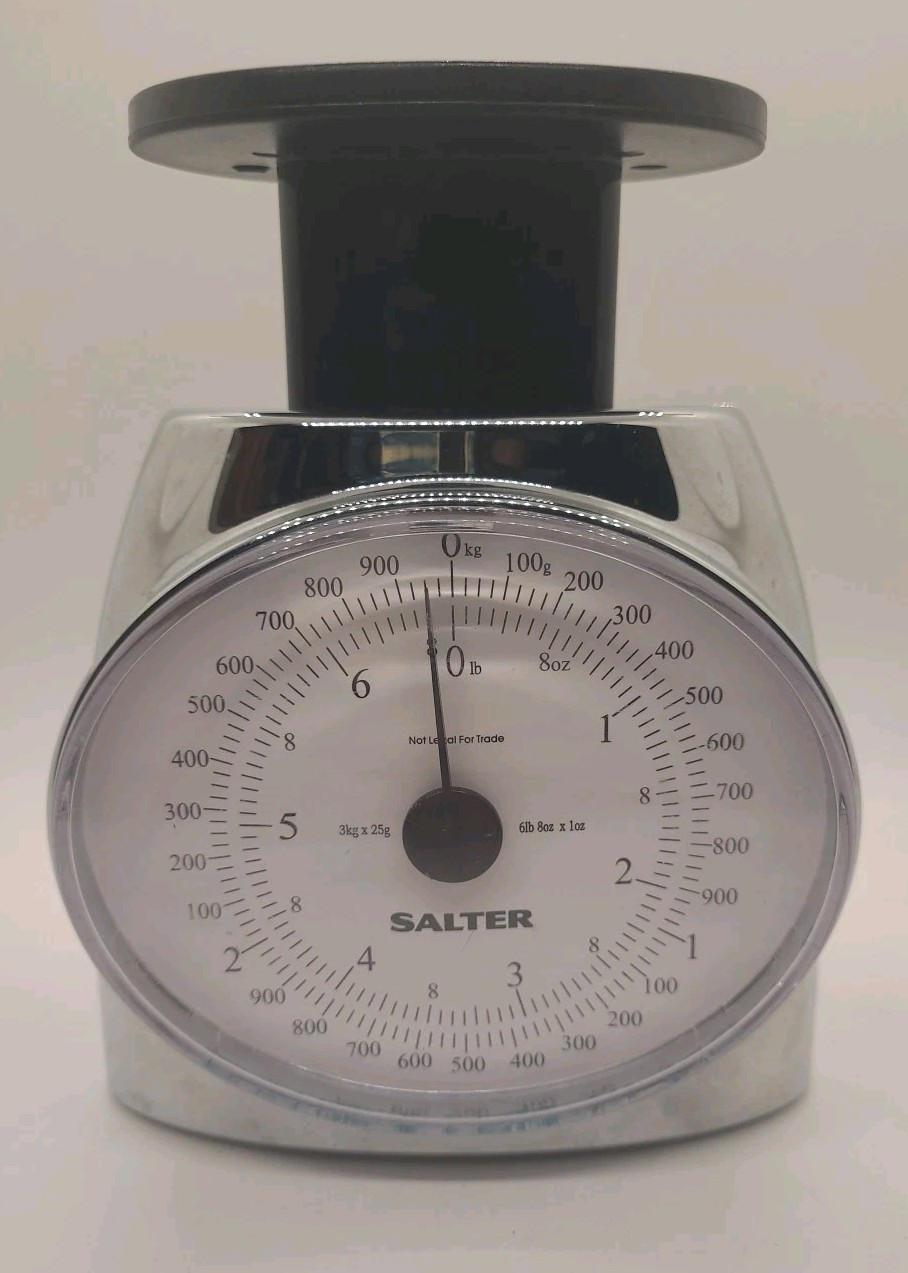 Retro Salter Chrome Kitchen Scale 6 Lbs 8 Oz Vintage Working 