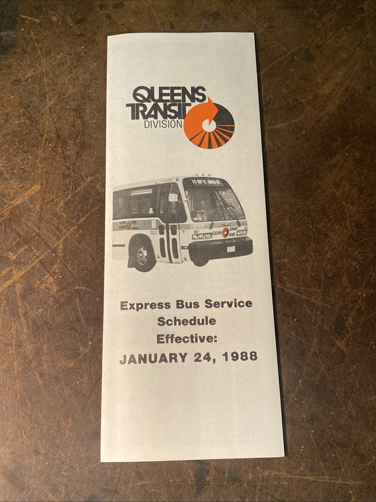 Vintage 1988 QUEENS TRANSIT CORP QM2, QM3, QM4 Flushing, Whitestone Bus Schedule