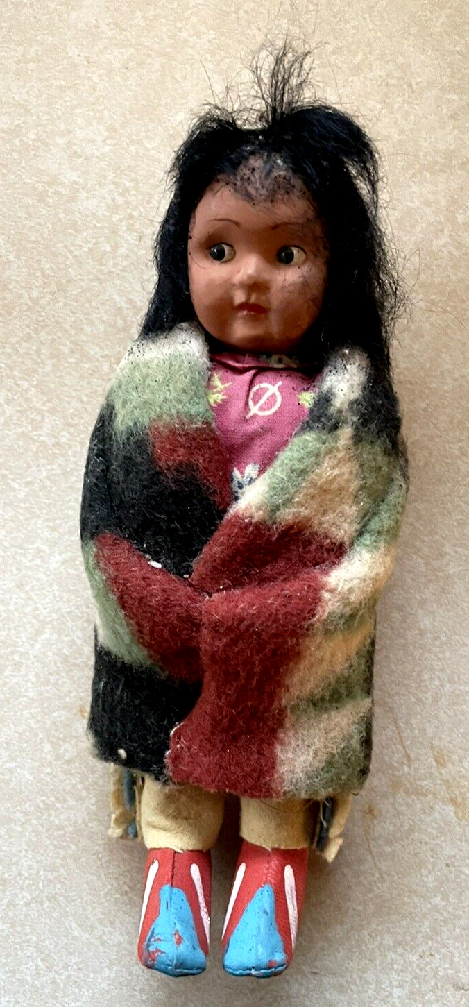 Vintage Native American Indian Doll Pat Pomeroy label