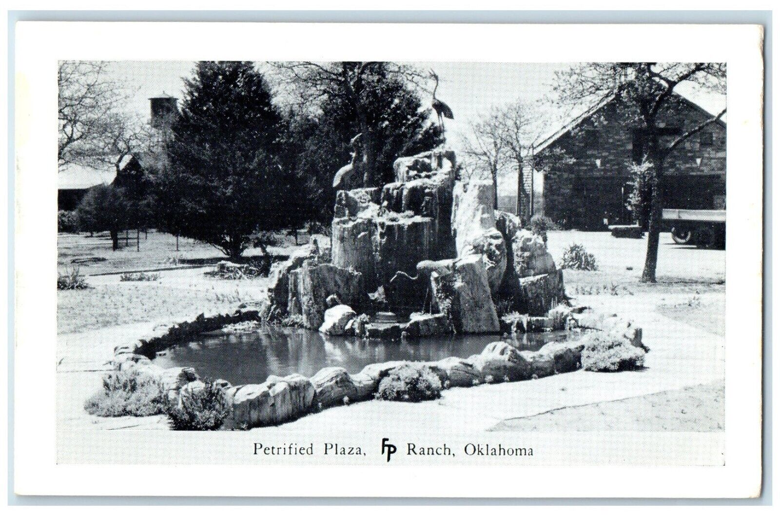 c1950's Petrified Plaza Philips Frank Ranch Woolaroc Oklahoma Vintage Postcard