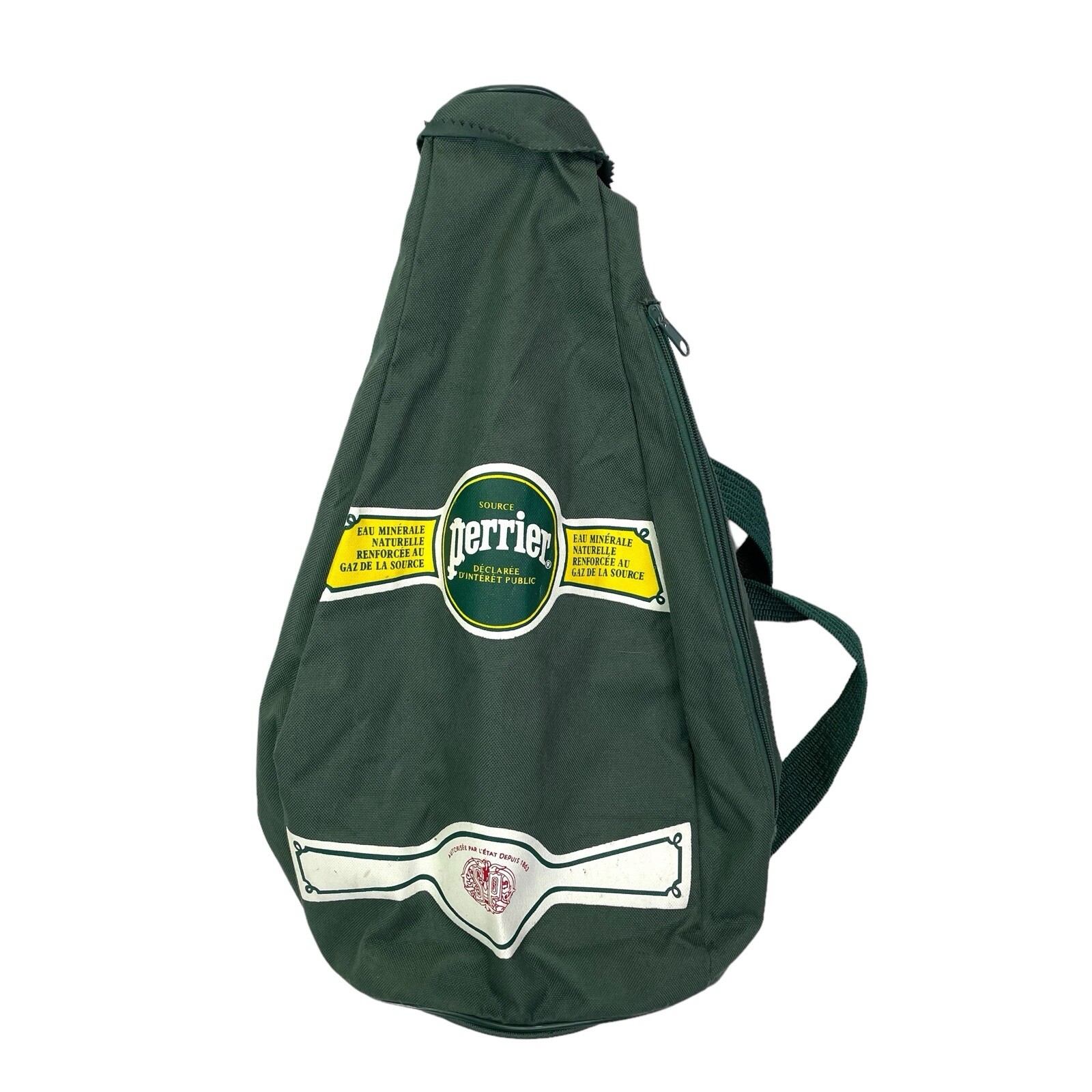 PERRIER Sparkling Soda Water Promo Bottle Backpack Bag Vintage Green RARE*