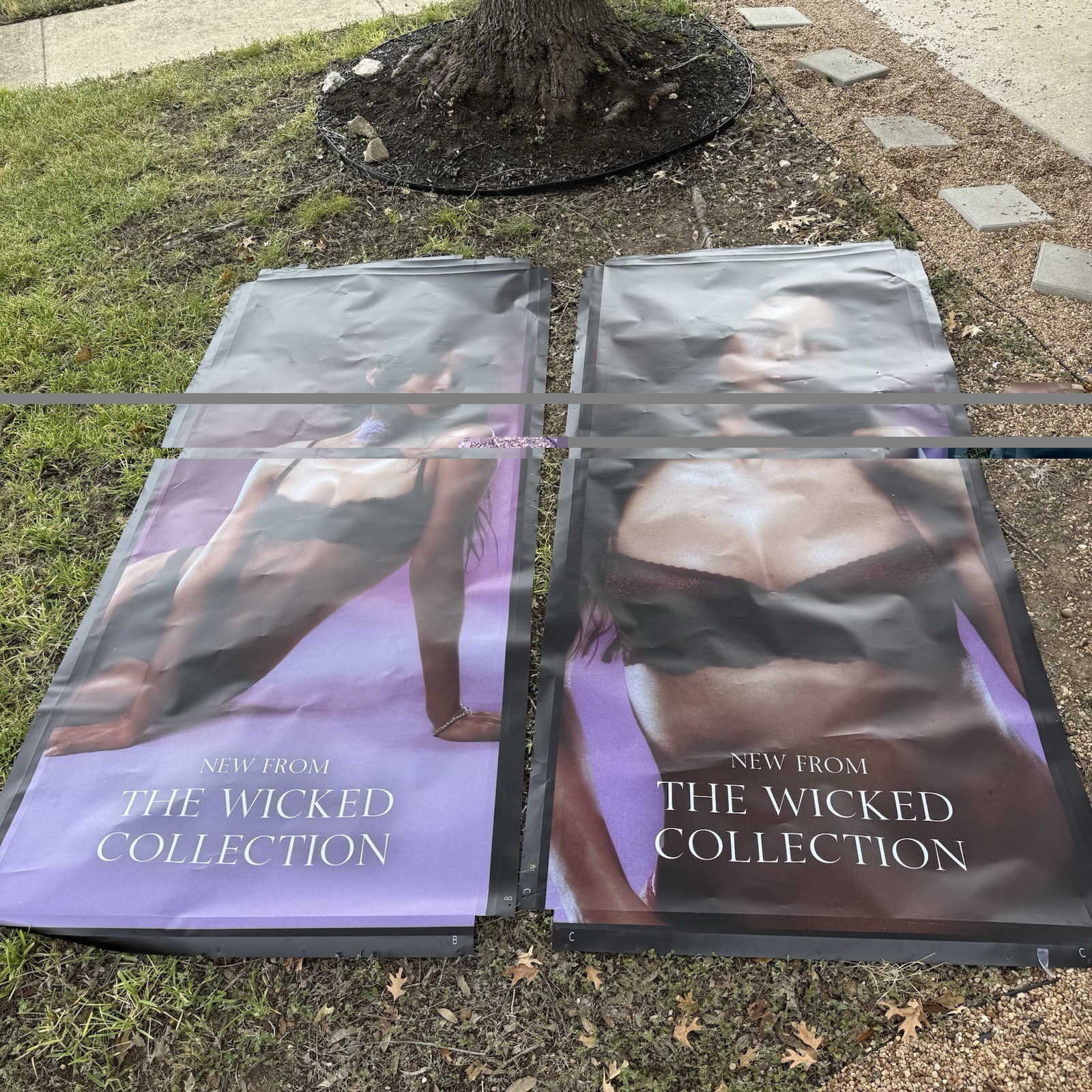HUGE Victoria’s Secret Wicked Banner Adriana Lima Store Display Pair 46x102in