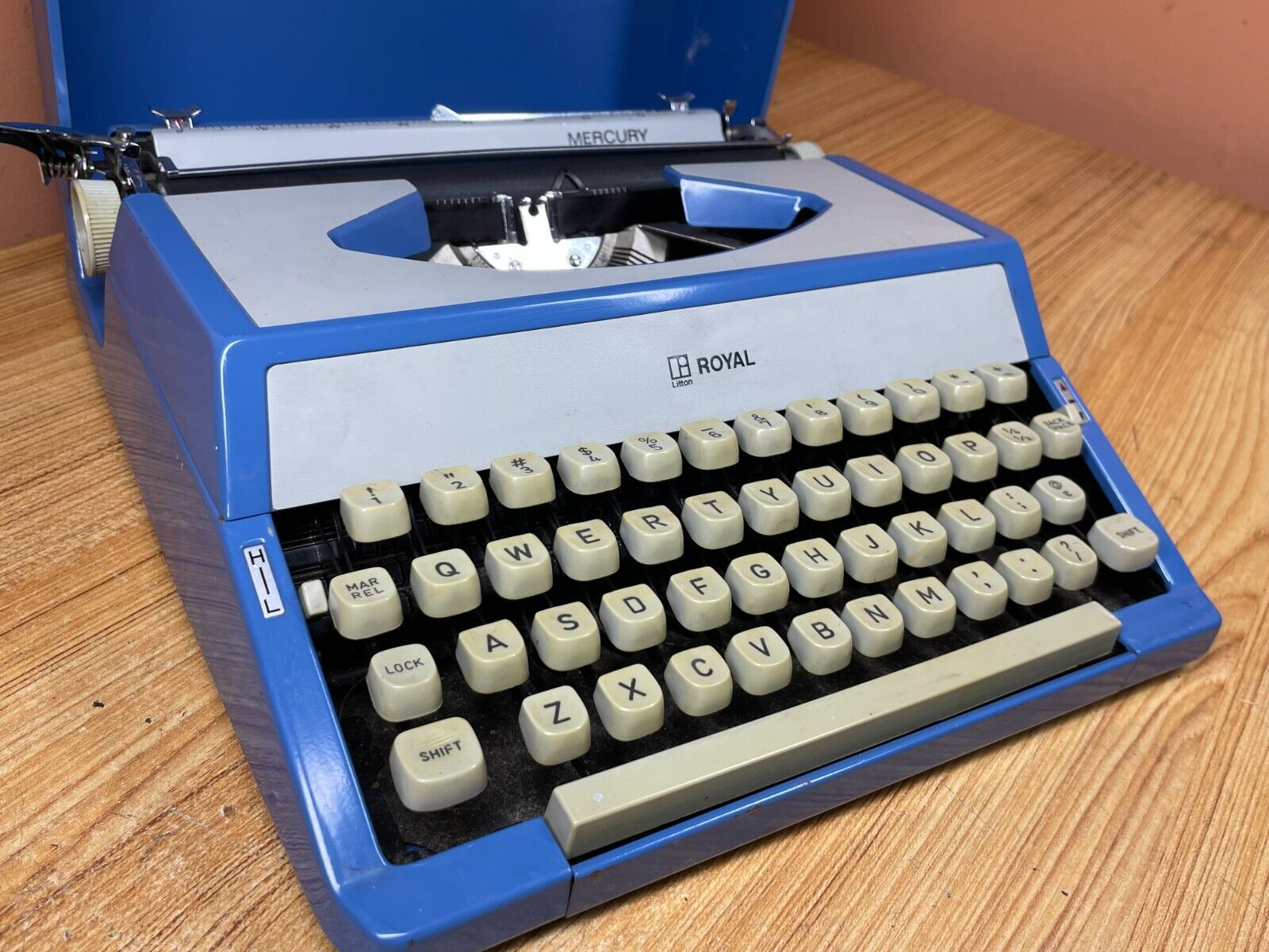 1965-74 Royal Mercury Working Blue Vintage Portable Typewriter w New Ink